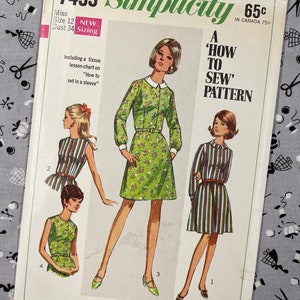 Simplicity 7495 UNCUT Vintage Sewing Pattern for Misses Shirt-Dress with Two Skirts Size 12