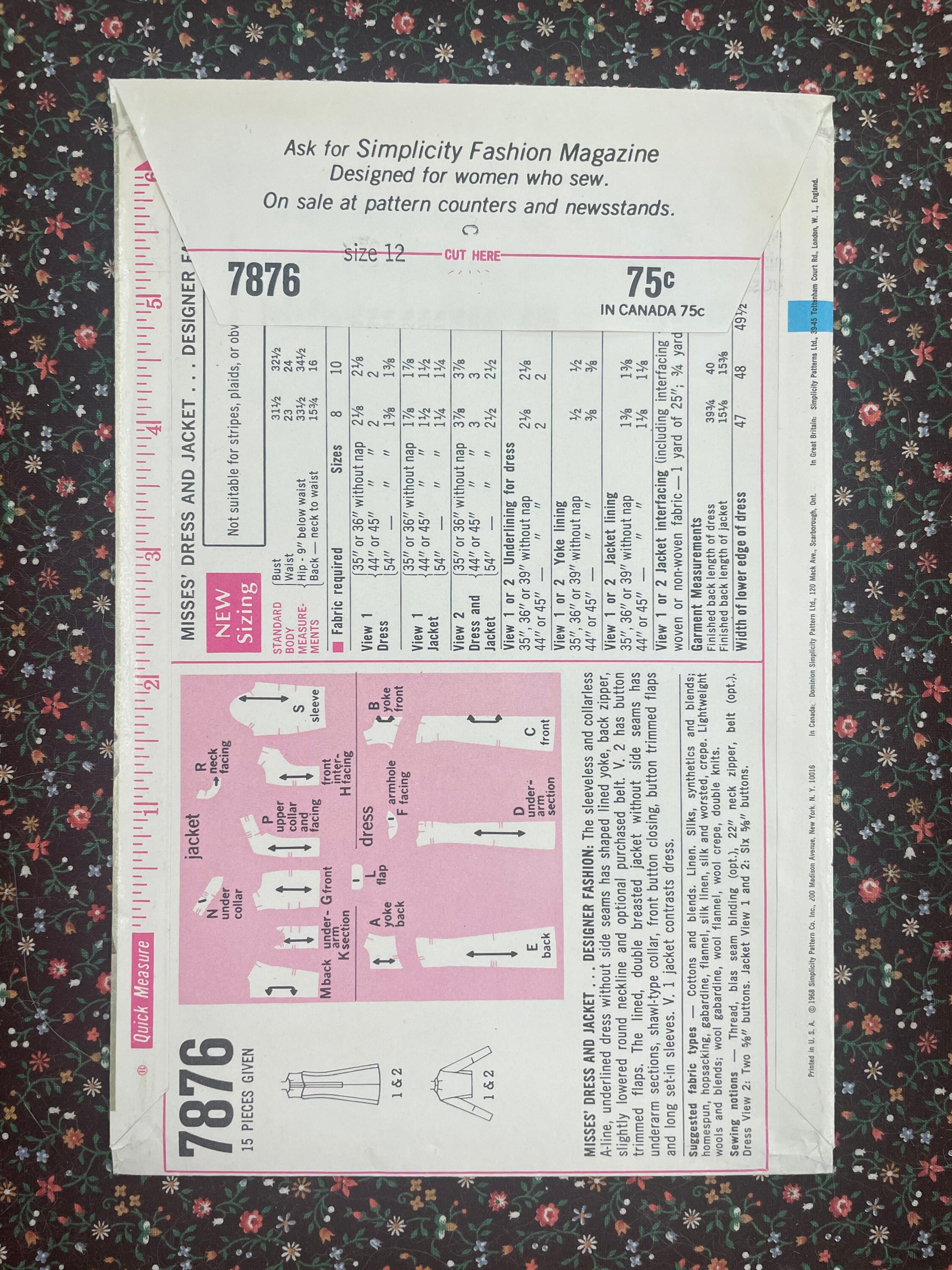 Simplicity 7876 UNCUT Vintage Sewing Pattern for Misses Dress and ...