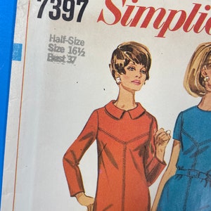 Simplicity 7397 UNCUT Vintage Sewing Pattern for Dress in Half-Sizes Bust 37 image 3