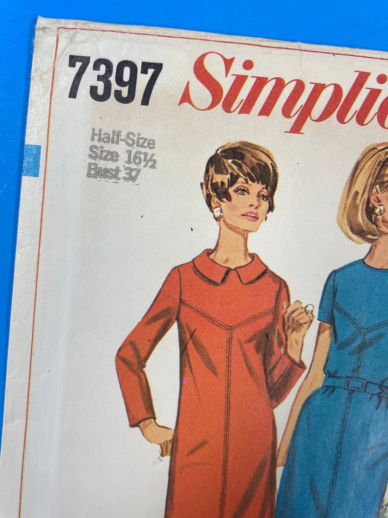 Simplicity 7397 UNCUT Vintage Sewing Pattern for Dress in Half-Sizes Bust 37 image 3