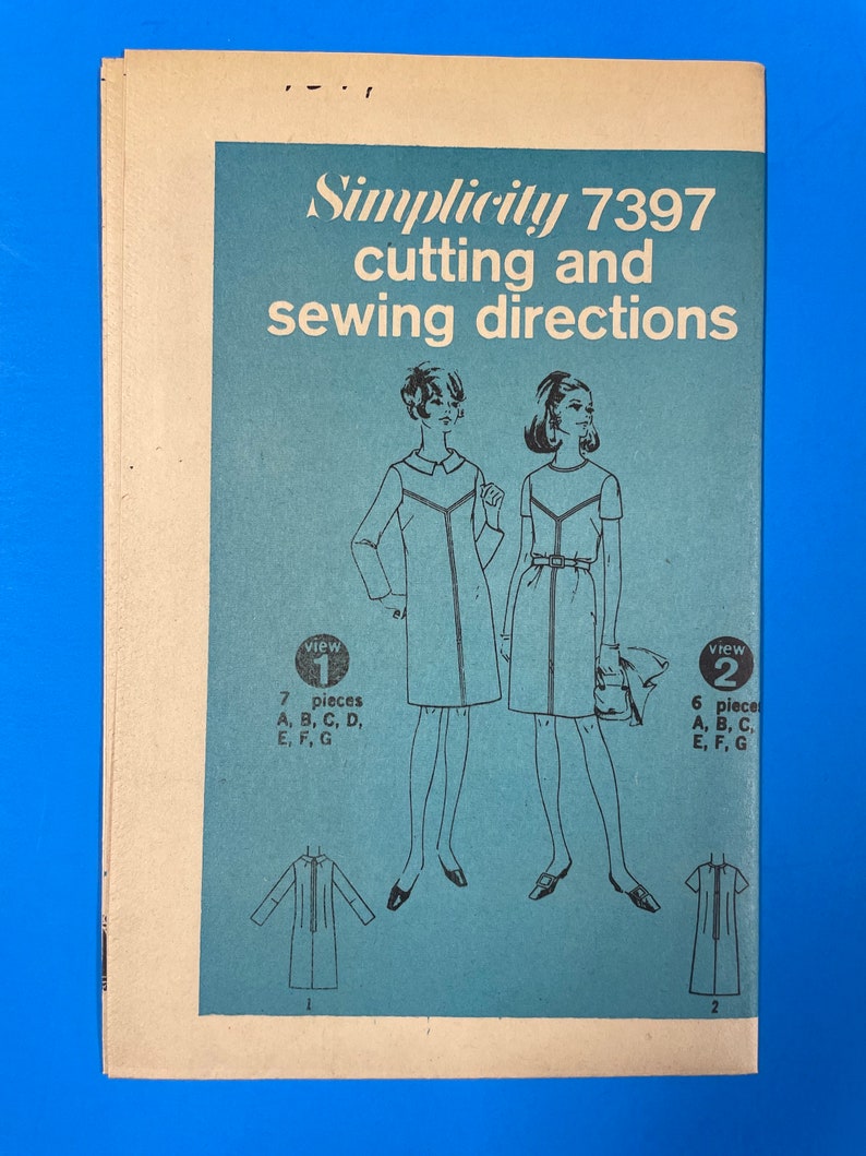 Simplicity 7397 UNCUT Vintage Sewing Pattern for Dress in Half-Sizes Bust 37 image 7