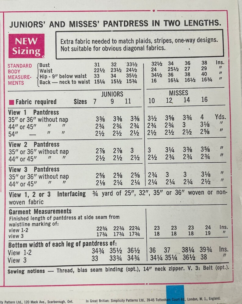 Puede incluir: Un patr&oacute;n de costura para pantalones-vestidos para j&oacute;venes y se&ntilde;oritas, en dos longitudes. El patr&oacute;n incluye los requisitos de tela, las medidas de la prenda y las nociones de costura. El patr&oacute;n es para las tallas 7 a 16.