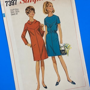 Simplicity 7397 UNCUT Vintage Sewing Pattern for Dress in Half-Sizes Bust 37 image 1