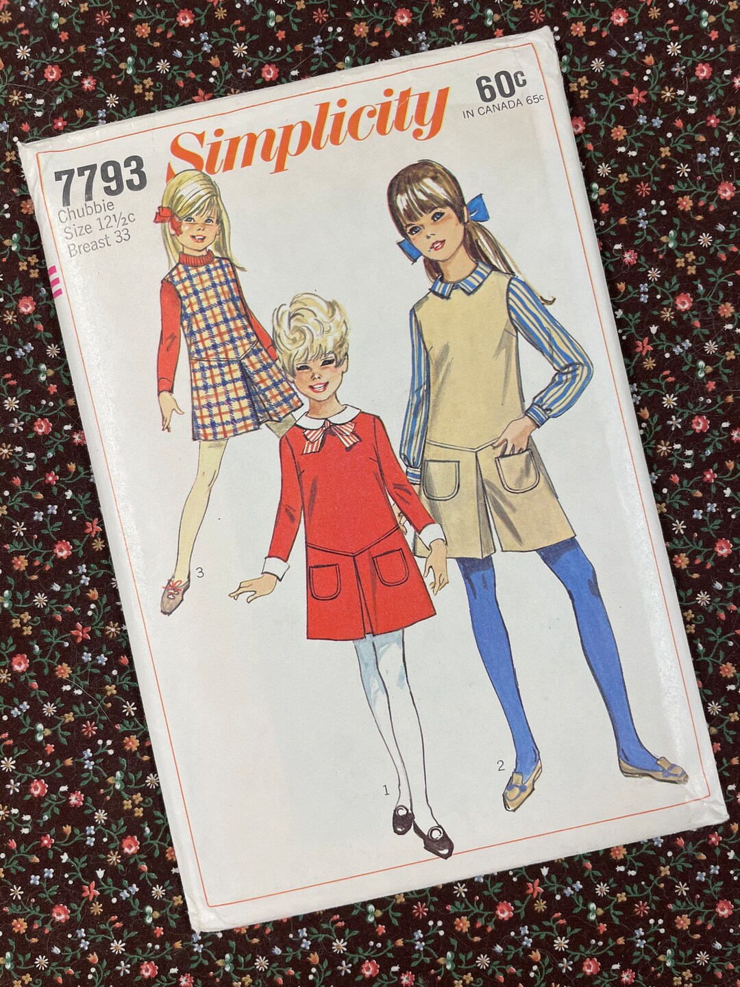 Simplicity 7793 UNCUT Vintage Sewing Pattern for Girls Chubbies Dress ...