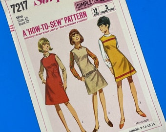 Simplicity 7217 UNCUT Vintage Sewing Pattern for Misses Jumper in Two Lengths Bust 32
