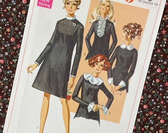 Simplicity 7843 UNCUT Vintage Sewing Pattern for Misses Dress with Detachable Trims Size 12