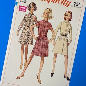 Simplicity 7856 UNCUT Vintage Sewing Pattern for Misses Dress Size 12