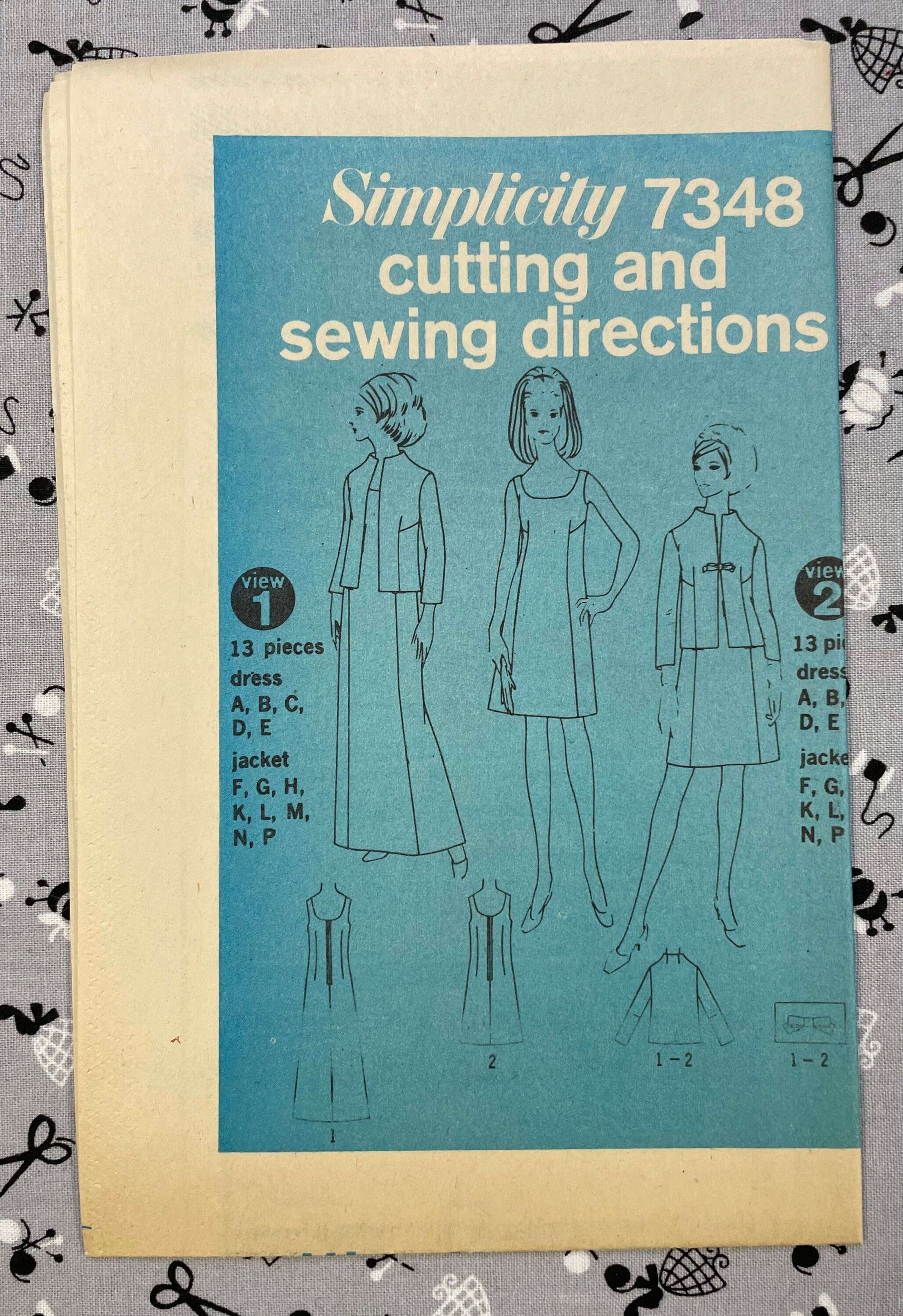 green emerald velvet dress 1960's Simplicity Shift Dress and Overdress Pattern - Bust 31