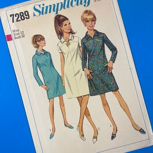 Simplicity 7289 UNCUT Vintage Sewing Pattern for Misses Dress Bust 32