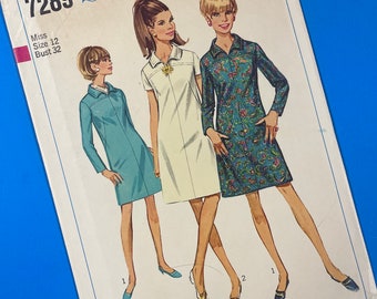 Simplicity 7289 UNCUT Vintage Sewing Pattern for Misses Dress Bust 32