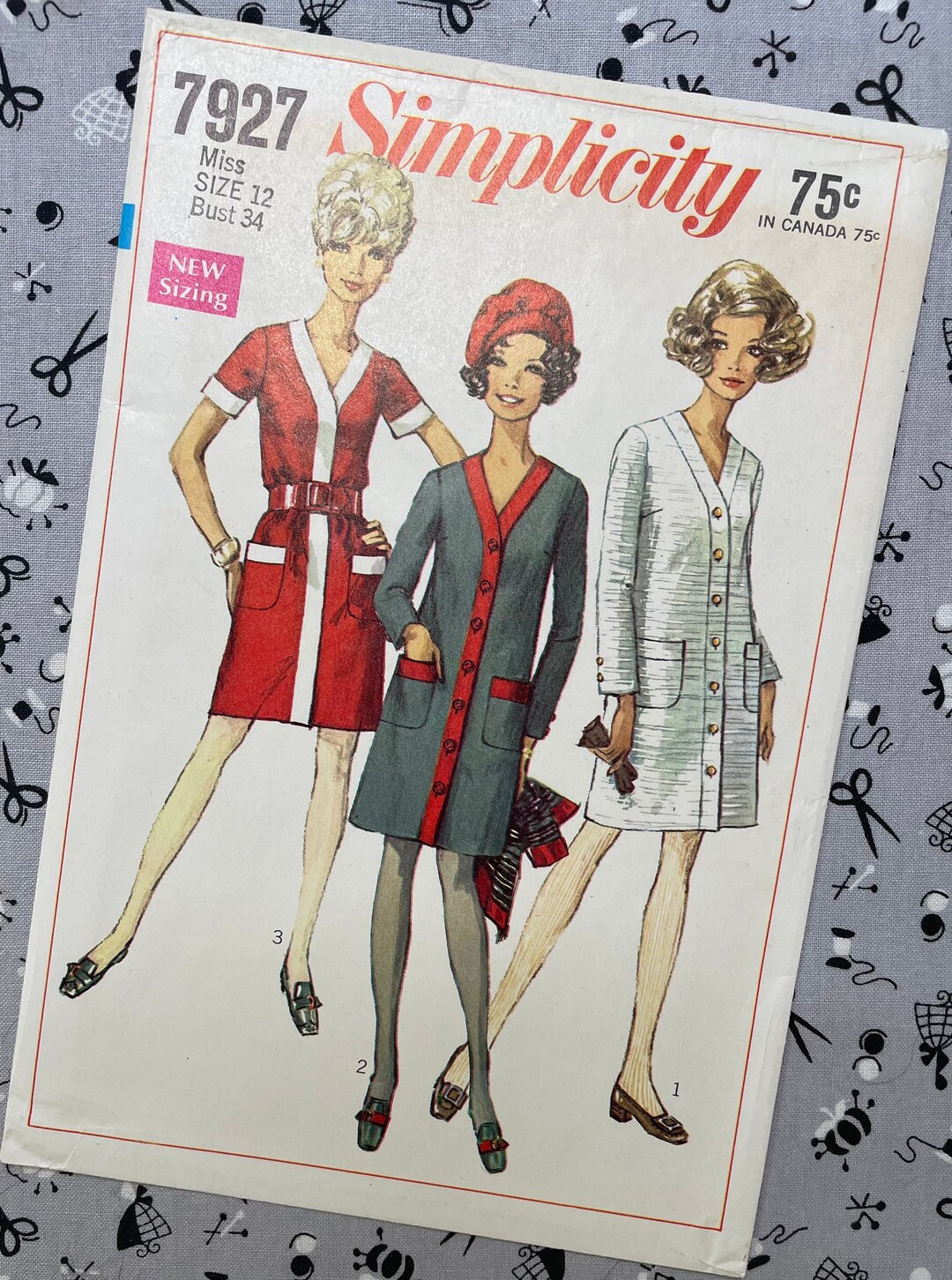 Pattern 7927 Simplicity 7927 UNCUT Vintage Sewing Pattern for Misses Cardigan Coat ...