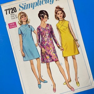 Simplicity 7720 UNCUT Vintage Sewing Pattern for Misses Dress Size 12