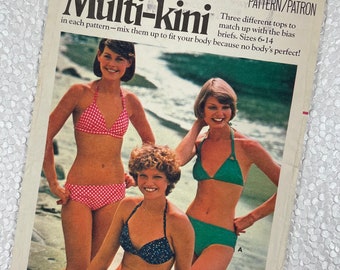 Butterick 4814 COMPLETE Vintage Sewing Pattern for Misses Bikinis Multi-Size Pattern for Sizes 6 through 14