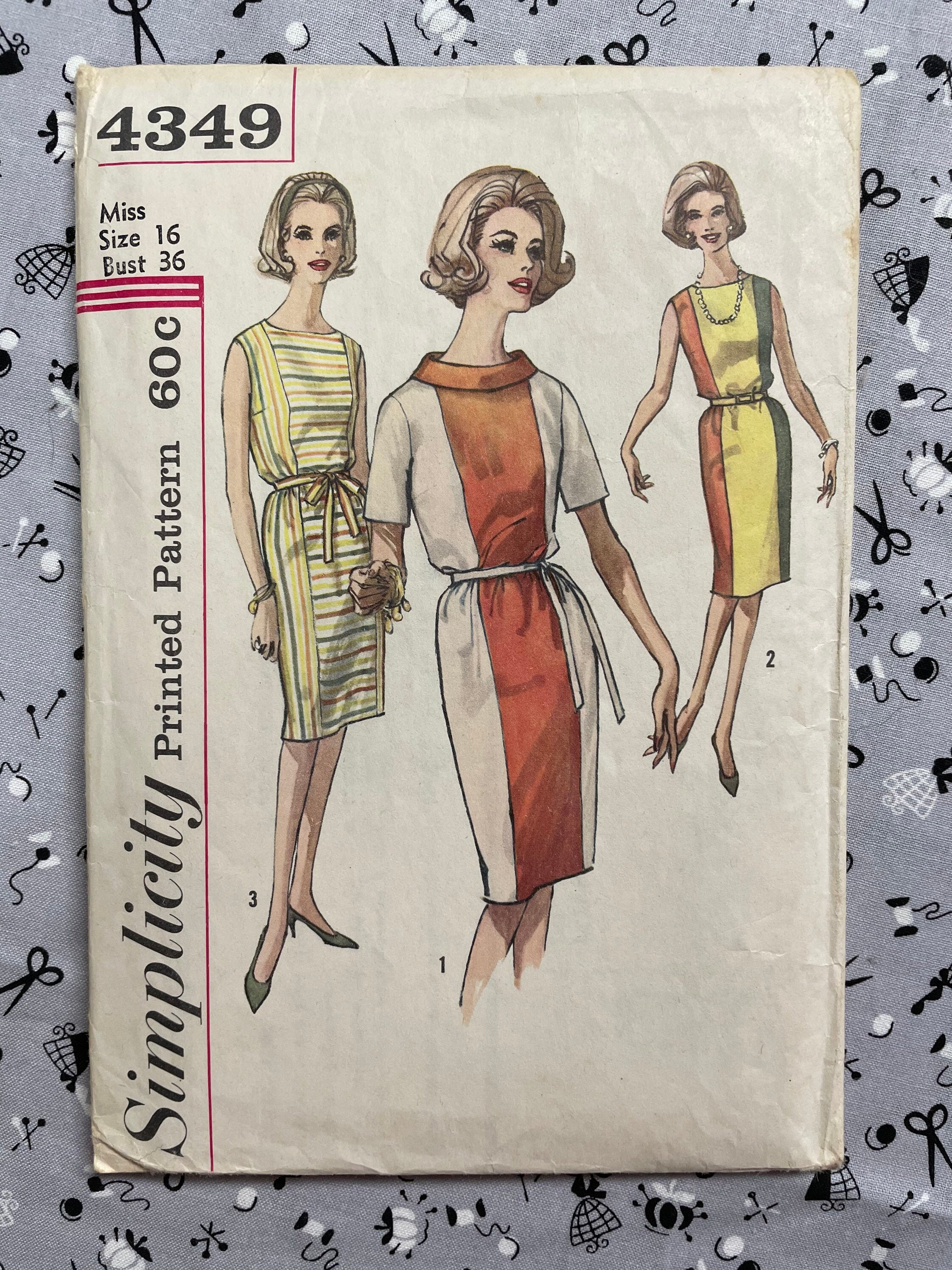 Simplicity 4349 Complete Vintage Sewing Pattern For Misses One Etsy
