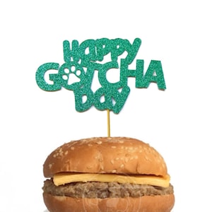 Gotcha Day Cake Topper Decoration for Dogs, Dog Gotcha Day Cake Topper, Pet Gotcha Day Cupcake Topper