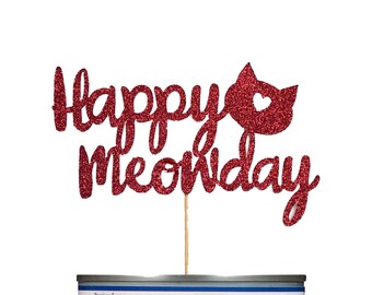 Happy Meowday Cake Decoration, Cat Birthday Cake Decoration, Cat Gotcha Day Cake Topper, Cat Party Decor, Cat Celebratoin