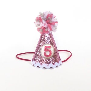 Pink Birthday Hat for Dogs, Small Pet Party Hat, Mini Pet Gotcha Day Hat, Cat Birthday Hat, Dog Party Supplies