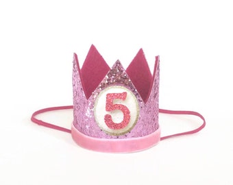 Pink Glitter Birthday Crown for a Dog or Cat, Sparkly Pet Birthday Crown, Mini Crown for Dog Gotcha Day