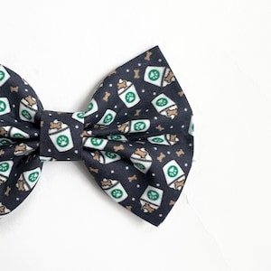 Pup Cup Dog Bow, Cog Coffee Treat, Doggy Cappuccino, Coffee Lover Pet Bowtie