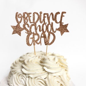 Dog Graduation Cake Topper Decoration, Obedience School Graduation Party,  Dog Training Graduation Cake or Cupcake Topper