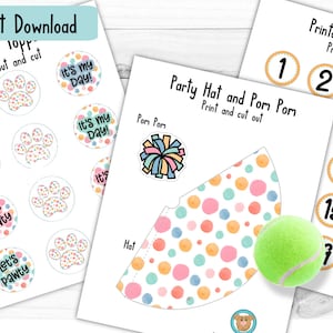 Printable Birthday Hat for Dogs, Printable Pet Party Supplies, DIY Dog ...