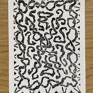 Ranken umrankt | Tarot-Karte Rückseite | Handbedruckt | Tarot Kunstdruck | Gummi Block Druck | Handgeschnitzt | Handgeschnitten |