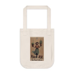 Bolsa de lona, Carta del Tarot para amantes de las plantas, Bolsa de compras ecológica, Bolsa de supermercado reutilizable, Bolso de hombro inspirado en la naturaleza, Sostenible