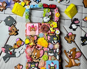 Tom och Jerry Decoden-skal/Present för tecknade serieälskare/Söt telefonskal/Samlarskal/Kawaii-design/Gratis fickkram med varje skal