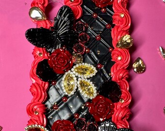 Custodia per telefono barocco bougie gothic glam / lusso decoden farfalle e rose