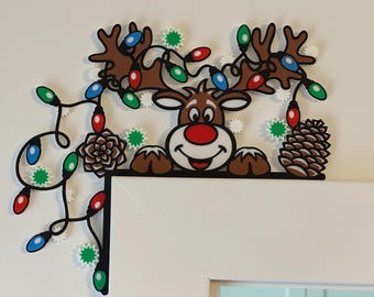 Christmas Deer -Xmas Lights Door Corner /Home Decoration Wall Art