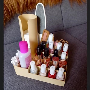 ネイルポリッシュオーガナイザー：メイクブラシとマニキュアツールの収納