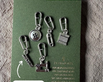 Tiny Button Paper Clip Charm, Sewing Machine Paper Clip,  Thread  Paper Clip, Clothes Pin Paper Clip Charm Dangle, Safety Pin Paper Clip