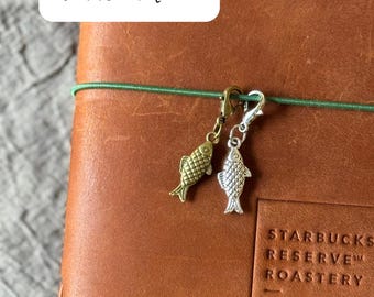 Tiny Fish Planner Charm, Silver Fish Planner Charm, Tiny Bronze Fish Notebook Charm,  Sardines Tiny Planner Charms, Mini Planner Charms