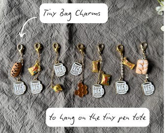 A Cup Of Tea Solves Everything Tiny Bag Charm, Tea Cup Charm, Tea Planner Charm, Bread Bag Charm, Teapot charm, 14k Stainless Steel Charms