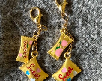 Sweet Candy Tiny Bag Charm, 14k Gold Plated Stainless Steel Charm, Notebook Charm, Tiny Planner Charms, Mini Planner Charms,Planner Charm