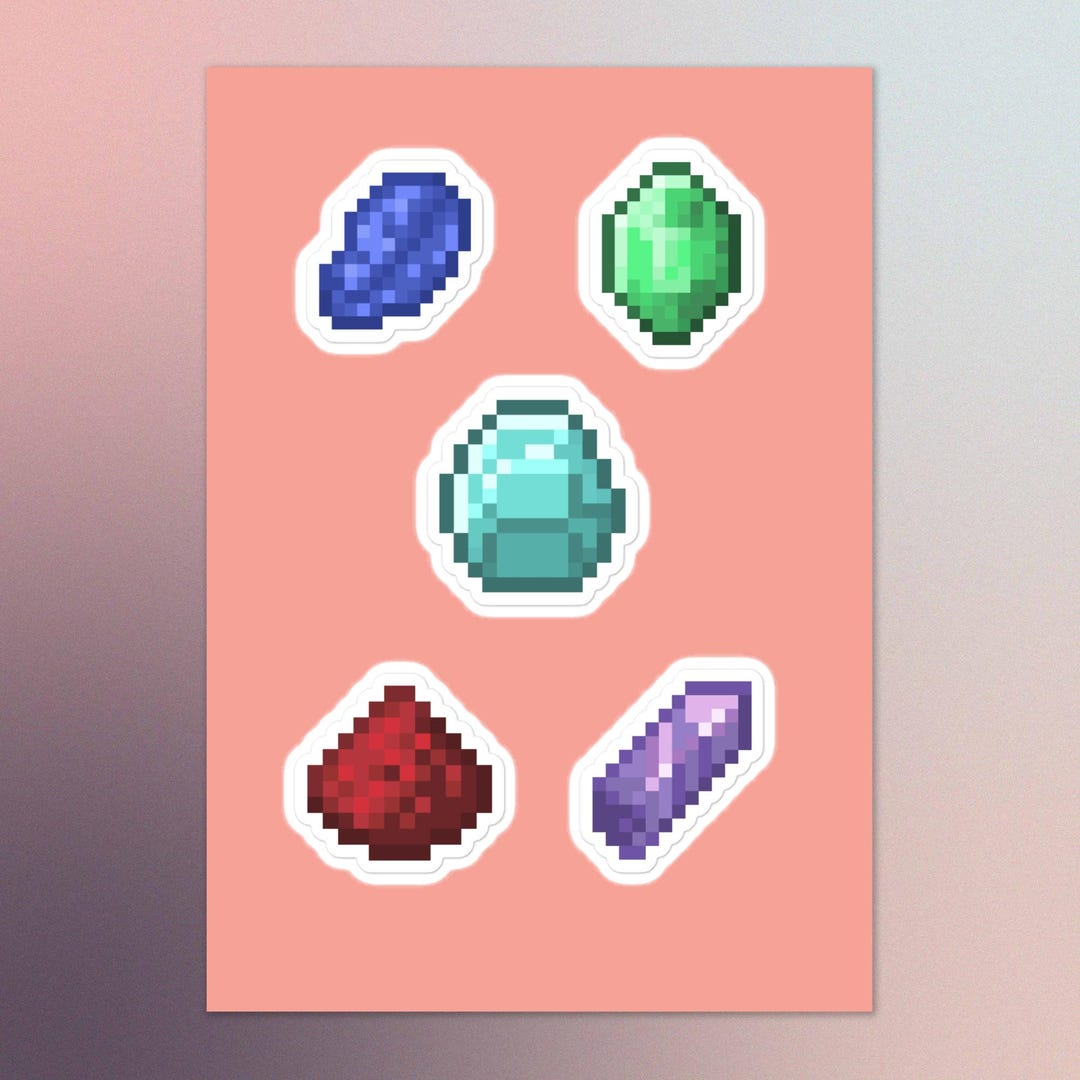 Minecraft Gem Minecraft Gem and Ore Sticker Sheet - Etsy