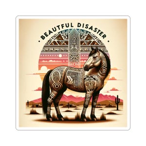 Prachtige stickers ramppaard - artistieke kus-cut stickers voor laptops, waterflessen, notebooks, geschenken, woondecoratie