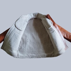 Vera pelle di montone bomber: giacca da aviatore trucker – cappotto da pilota invernale da uomo in pelliccia di montone fatto a mano, regalo personalizzato per lui immagine 6