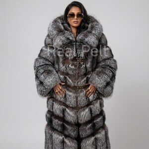 Silver fox fur coat - Etsy 日本