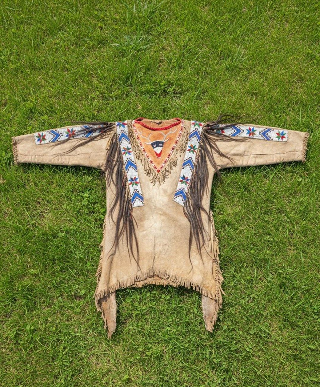 Handmade Beaded Native American War Shirt – Traditional Powwow Regalia ...