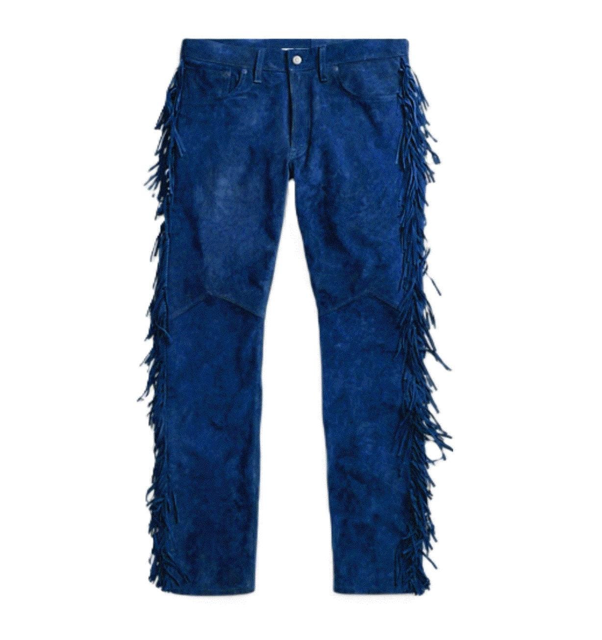 Y*i様 RRL leather suede fringe pants RRL by RALPH LAUREN Size 35 Black Suede Western Fringe