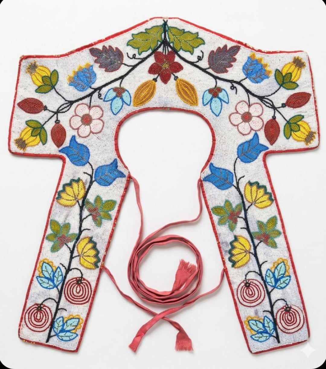 Handmade Ojibwe Beaded Yoke Collar | Native American Tribal