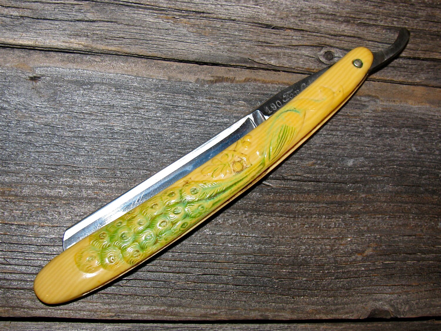 Vintage Peacock Straight Razor / Fox Cutlery Co / Ornate Etsy