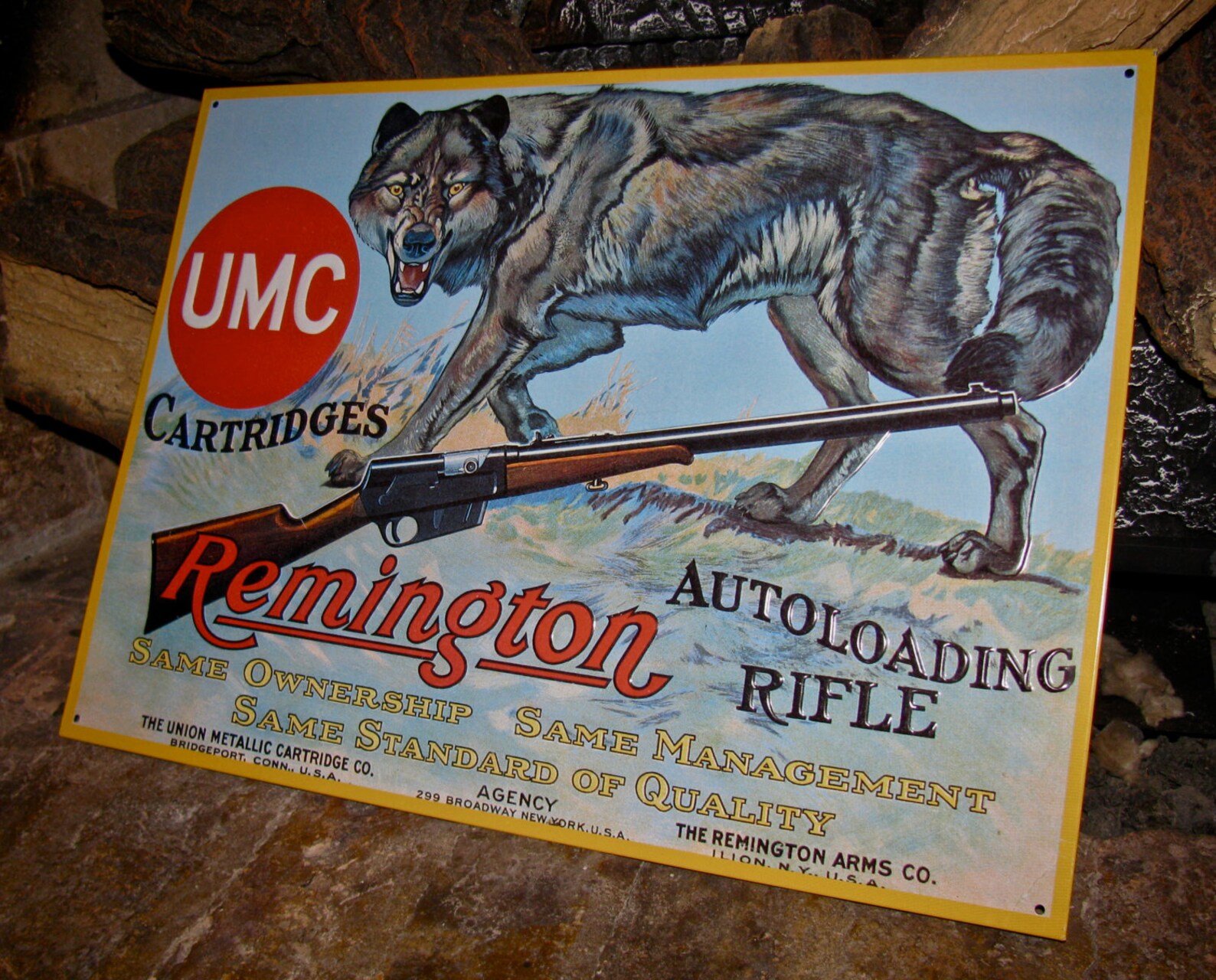 Vintage 1991 Embossed Tin Sign Advertising Remington Etsy