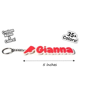 Custom Cheerleader Keychain, 5-Inch Sports Bag Tag, 3D Printed Name & Colors – Personalized Gift for Cheerleaders and Squads