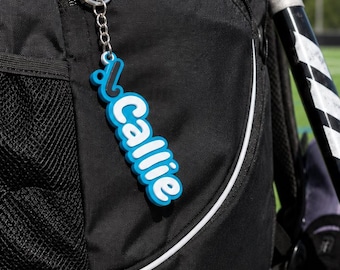 Personalized Field Hockey Name Keychain, 3D Printed Sports Bag Tag