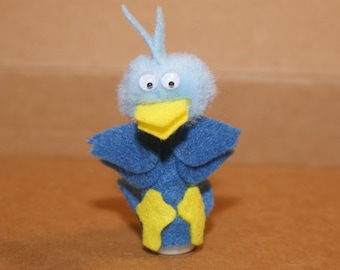 Blue Bird Finger Puppet