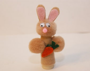 Tan Bunny Finger Puppet