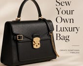 Leather Handbag Pattern PDF, Elegant Top Handle Bag Template, Structured DIY Sewing Pattern