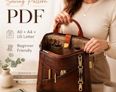 Structured Tote Bag Sewing Pattern PDF, Organizer, Zipper Pockets (Beginner Friendly)